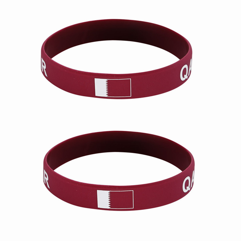 Women Accessories Qatar - 2pcs Qatar Flag Silicone Bracelets Sports