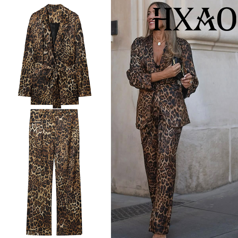 Women Electronic Accessories - Zestawy spodni HXAO Leopard, 2-częściowy zestaw,