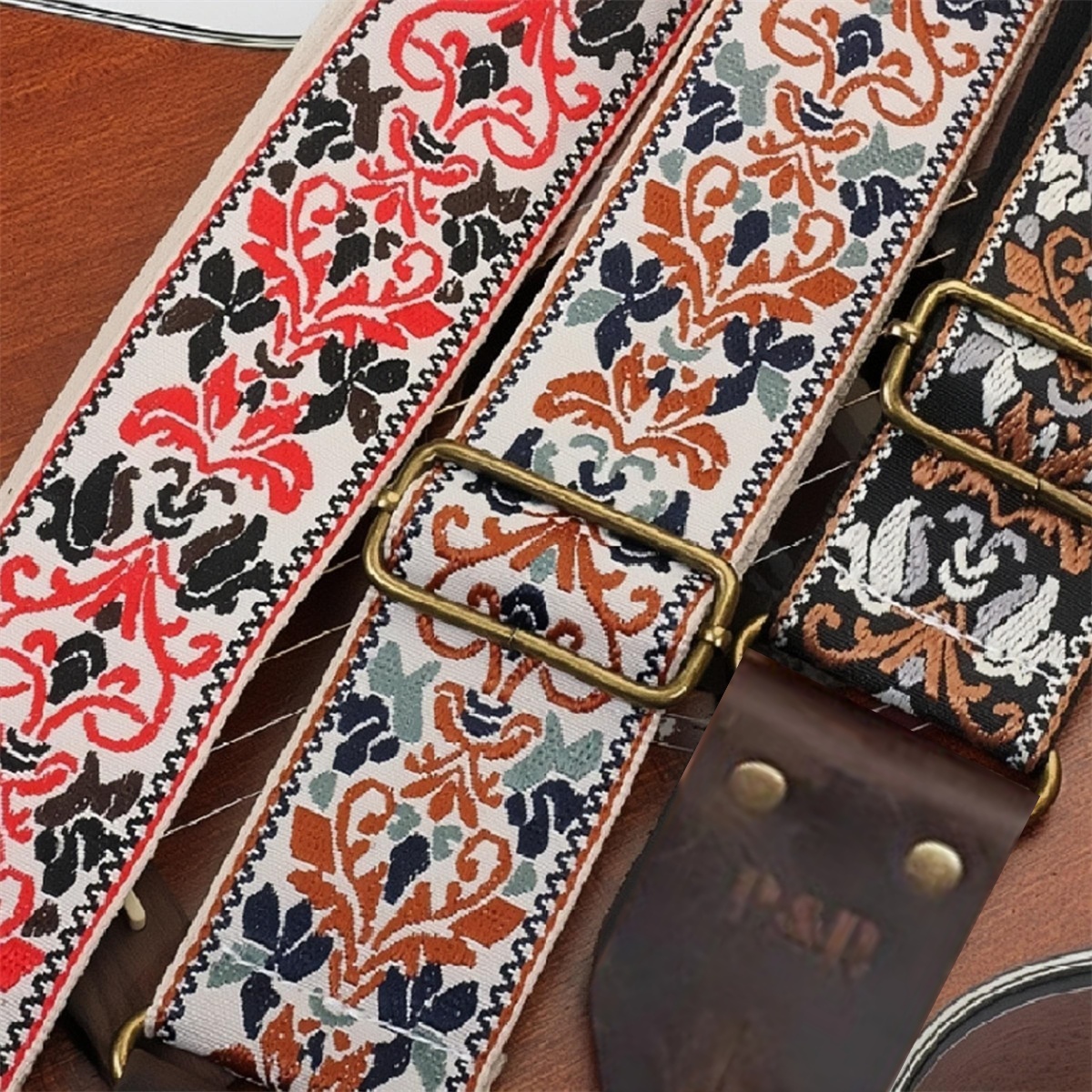 Women Electronic Accessories - Miwayer Haftowany pasek gitarowy Miękkie kwiaty