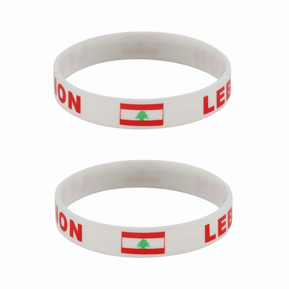 Women Accessories Lebanon - 2 szt. Flaga Libanu bransoletki silikonowe