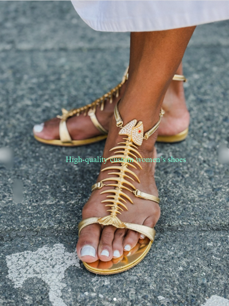 Women'S Ankle Accessories - Złote Okrągłe Odkryte Palce Ozdobne Akcesoria