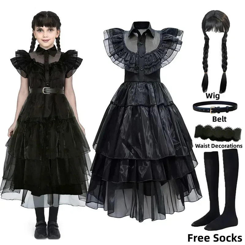 Women'S Clothing And Accessories - Czarna Sukienka Czarnej Wiedźmy dla Dziewczynek,