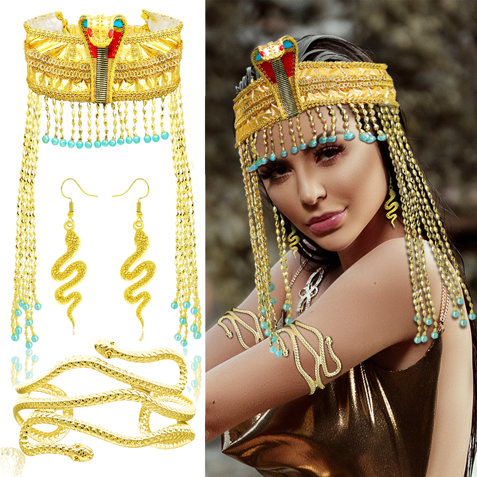 Women Accessories In Egypt - Kobieca biżuteria: kolczyki, bransoletka, ozdoba na
