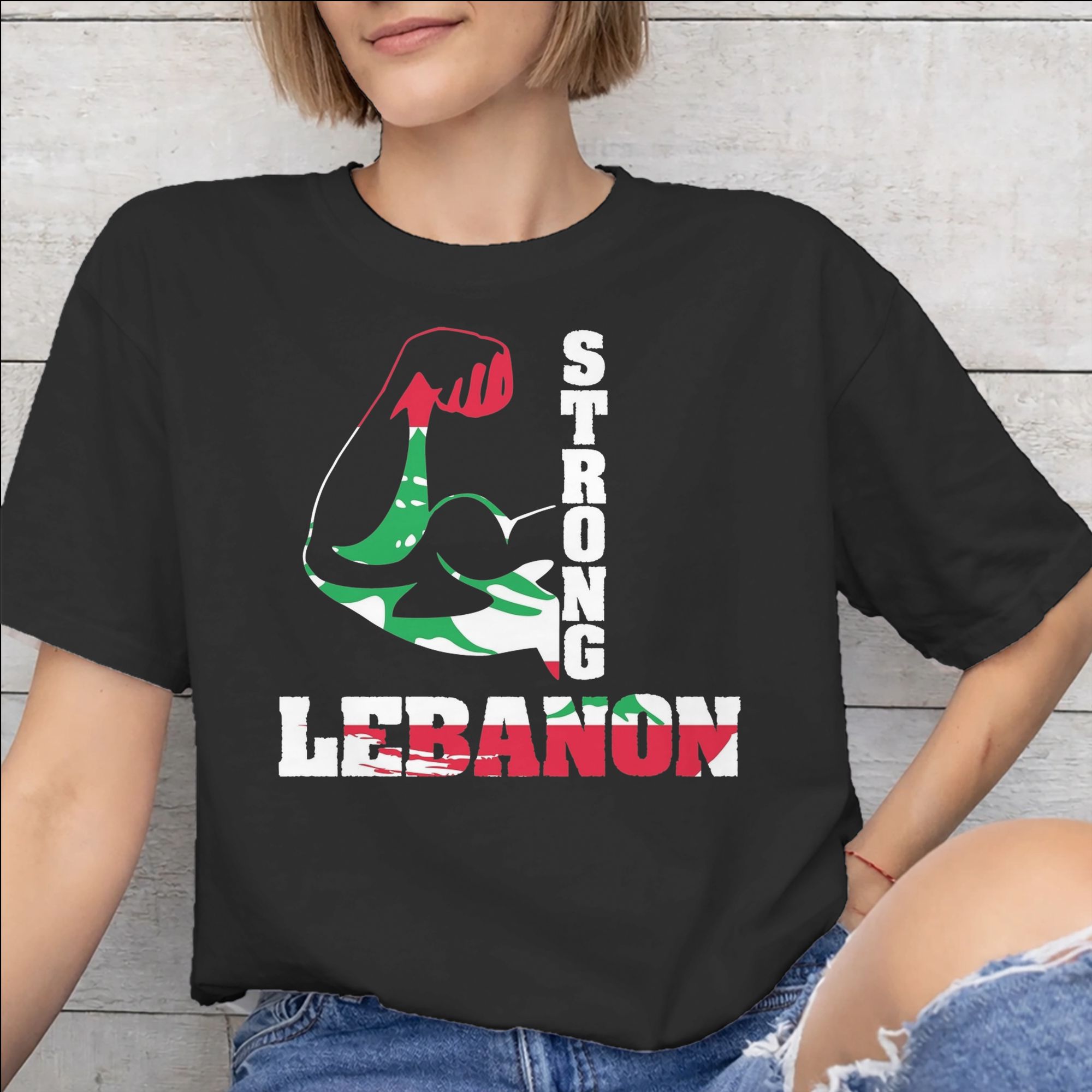 Koszulka z grafiką serca z fla – Women Accessories Lebanon recenzja i cena