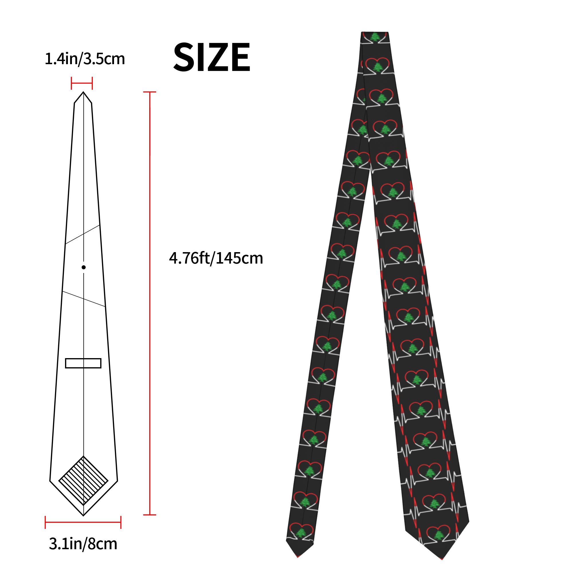 Krawat z motywem EKG serca, fl – Women Accessories Lebanon recenzja i cena