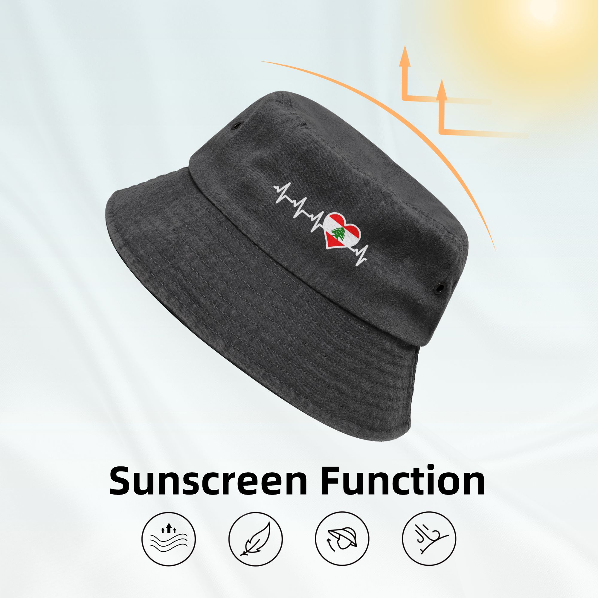 Czapka typu bucket hat z flagą – Women Accessories Lebanon recenzja i cena