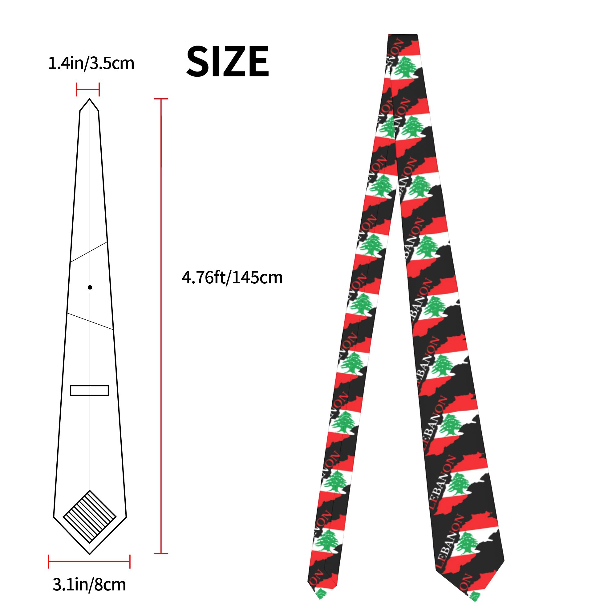 Krawat z mapą Libaunu, flaga L – Women Accessories Lebanon recenzja i cena